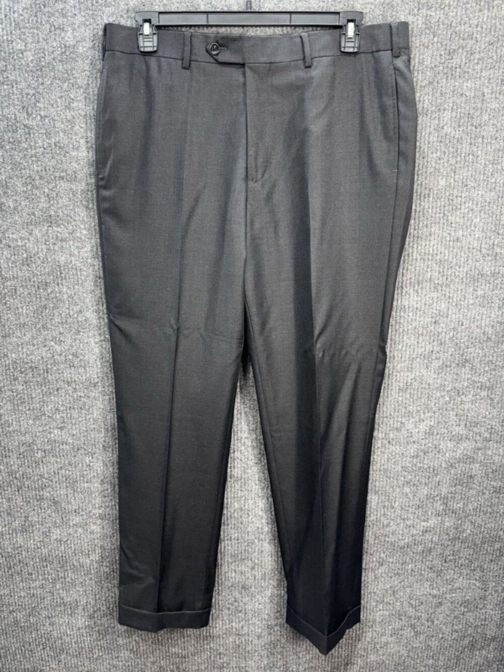 Brooks Brothers Regent Wool Trousers Mens 37x30 Charcoal Gray Dress Pants Cuffed